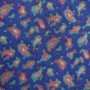 Vintage Paisley Fabric 4+ yd Cranston Print Works Ditsy Blue Red Green 44 x 172"